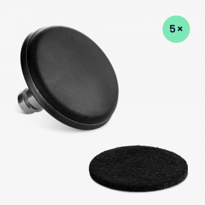 Set 5 Picioare pentru scaun de birou tija 10 mm, Kwmobile, Negru, Otel, 56093.02 - Img 6