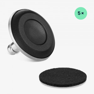 Set 5 Picioare pentru scaun de birou tija 11 mm, Kwmobile, Argintiu/Negru, Otel, 56094.03 - Img 6