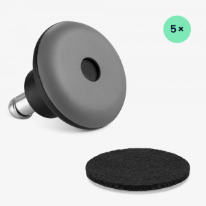 Set 5 Picioare pentru scaun de birou tija 11 mm, Kwmobile, Gri, Nylon, 56092.02 - Img 6