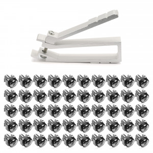 Set 50 Suruburi, piulite si saibe M6 cu instrument pentru extractie, Kwmobile, Argintiu, Metal, 51862.35.50 - Img 1