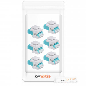 Set 6 Mufe duplex pentru fibra optica de 62.5 microni, Kwmobile, Alb/Albastru, Plastic, 51090.02.06 - Img 6