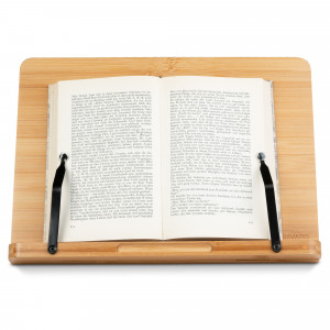 Suport pentru carti din bambus Navaris, 2 brate reglabile, 33 x 24 cm, Maro, 52801.2 - Img 2