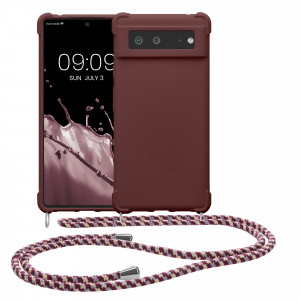 Bumper kwmobile pentru Google Pixel 6, Silicon, Visiniu, 55916.187 - Img 2