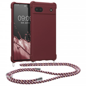 Bumper kwmobile pentru Google Pixel 6a, Silicon, Visiniu, 58567.187 - Img 1