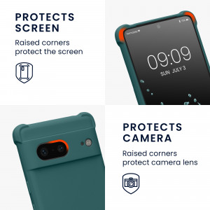 Bumper kwmobile pentru Google Pixel 7, Silicon, Verde, 59966.78 - Img 3