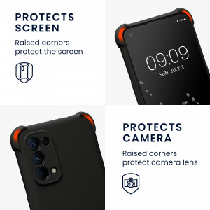 Bumper kwmobile pentru OPPO Find X3 Lite, Silicon, Negru, 58584.01 - Img 4