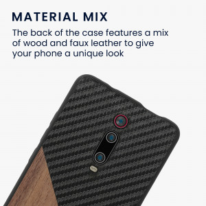Bumper kwmobile pentru Xiaomi Mi 9T Pro/Redmi K20 Pro, Lemn, Maro/Negru, 51678.02 - Img 1