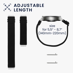 Curea Kwmobile pentru Xiaomi Mi Watch Color Sport/S1 Active, Negru, Nylon, KWM000024YA001C - Img 6