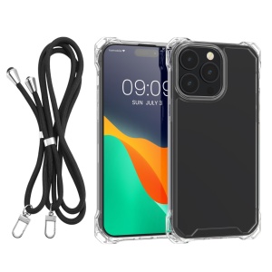 Husa Kwmobile cu jnur detasabil pentru Apple iPhone 14 Pro Max, Transparent/Negru, Policarbonat, 61622.01 - Img 1