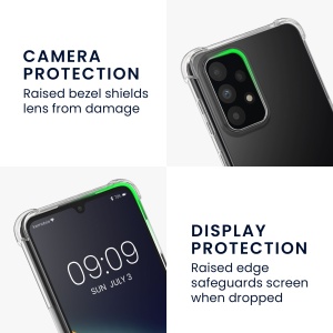 Husa Kwmobile cu jnur detasabil pentru Samsung Galaxy A52/Galaxy A52 5G/Galaxy A52s 5G, Transparent/Negru, Silicon, KWM000021UF001C - Img 3