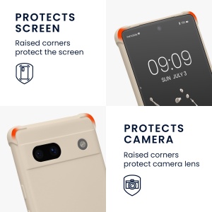 Husa Kwmobile cu jnur pentru Google Pixel 7a, Crem, Silicon, 61600.16 - Img 4