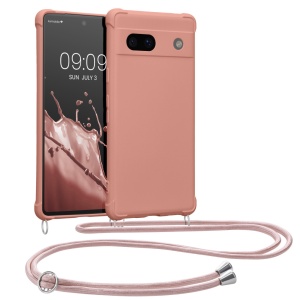 Husa Kwmobile cu jnur pentru Google Pixel 7a, Roz, Silicon, KWM000019YH009C - Img 1