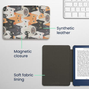 Husa kwmobile pentru Amazon Kindle (2022), Piele ecologica, Multicolor, 59989.12 - Img 5