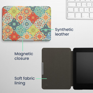 Husa kwmobile pentru Amazon Kindle Paperwhite 7, Piele ecologica, Multicolor, 45569.59 - Img 7