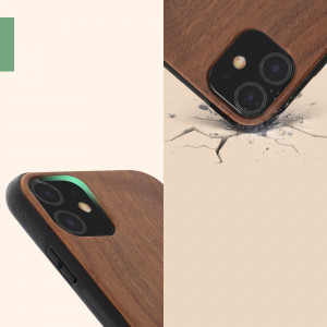 Husa kwmobile pentru Apple iPhone 11, Lemn, Maro/Albastru, 49799.15 - Img 6