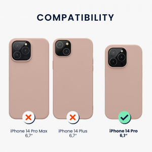 Husa Kwmobile pentru Apple iPhone 14 Pro, Silicon, Crem, 59073.10 - Img 3