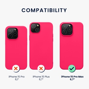Husa Kwmobile pentru Apple iPhone 15 Pro Max, Roz, Silicon, 61956.77 - Img 6