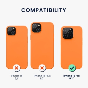 Husa Kwmobile pentru Apple iPhone 15 Pro, Portocaliu, Silicon, 61955.15 - Img 6