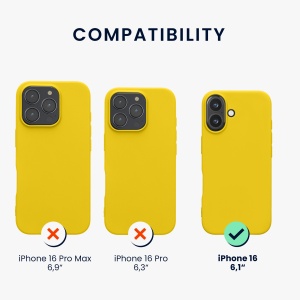 Husa Kwmobile pentru Apple iPhone 16, Galben, Silicon, KWM000022UJ002C - Img 6