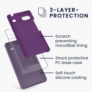 Husa Kwmobile pentru Google Pixel 6a, Mov inchis, Silicon, KWM000015FZ051C - Img 6