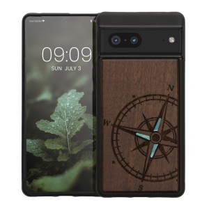 Husa Kwmobile pentru Google Pixel 7, Maro, Lemn/Silicon, 60757.04 - Img 2