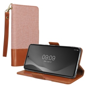 Husa Kwmobile pentru Google Pixel 7a, Roz deschis/Maro, Textil/Silicon, KWM000020NO001C - Img 2