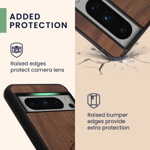 Husa Kwmobile pentru Google Pixel 8 Pro, Maro/Albastru, Lemn, KWM0000209C003C - Img 3