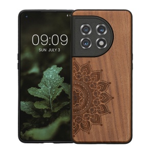 Husa Kwmobile pentru OnePlus 11, Maro, Lemn/Silicon, 60791.02 - Img 2