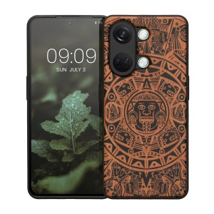 Husa Kwmobile pentru OnePlus Nord 3 5G, Maro/Negru, Lemn, KWM0000204Y002C - Img 2