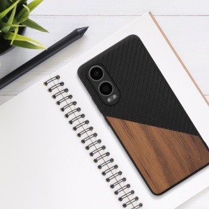 Husa Kwmobile pentru OnePlus Nord CE4 Lite, Maro/Negru, Lemn/Silicon, KWM000022UX001C - Img 6