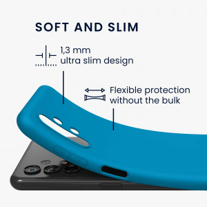 Husa Kwmobile pentru Samsung Galaxy A13, Silicon, Albastru, 57805.224 - Img 3