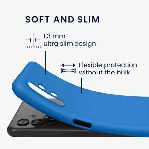 Husa Kwmobile pentru Samsung Galaxy A13, Silicon, Albastru, 57805.228 - Img 3