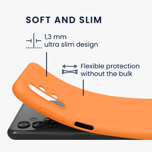 Husa Kwmobile pentru Samsung Galaxy A13, Silicon, Portocaliu, 57805.150 - Img 3