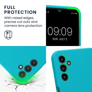 Husa Kwmobile pentru Samsung Galaxy A14 5G, Albastru deschis, Silicon, KWM000018GD037C - Img 3