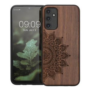 Husa Kwmobile pentru Samsung Galaxy A14 5G, Maro, Lemn/Silicon, 60817.02 - Img 2