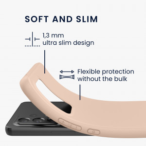Husa Kwmobile pentru Samsung Galaxy A53 5G, Silicon, Crem, 57808.225 - Img 3