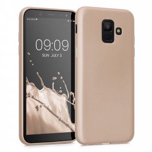 Husa Kwmobile pentru Samsung Galaxy A6 (2018), Silicon, Auriu, 46374.66 - Img 1