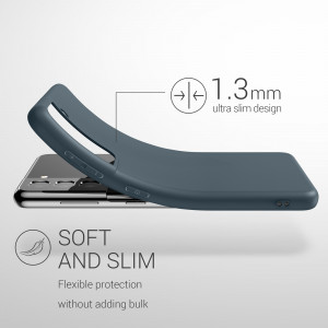 Husa Kwmobile pentru Samsung Galaxy S21, Silicon, Albastru, 54055.202 - Img 3