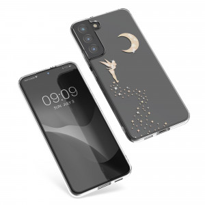 Husa Kwmobile pentru Samsung Galaxy S22 Plus, Silicon, Transparent/Auriu, 58795.01 - Img 2