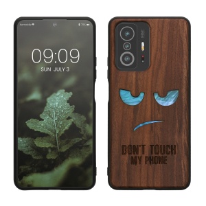 Husa Kwmobile pentru Xiaomi 11T/11T Pro, Maro/Albastru, Lemn, KWM000014HW010C - Img 1