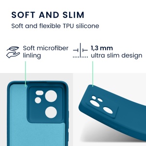 Husa Kwmobile pentru Xiaomi 13T/13T Pro, Albastru, Silicon, KWM000020IU006C - Img 5