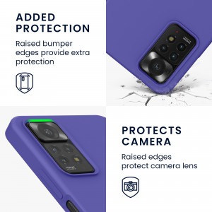 Husa Kwmobile pentru Xiaomi Redmi Note 11 Pro/Redmi Note 11 Pro 5G, Silicon, Albastru, 57373.234 - Img 4
