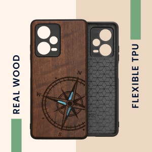 Husa Kwmobile pentru Xiaomi Redmi Note 12 Pro Plus 5G, Maro/Albastru, Lemn, KWM000018BX004C - Img 4