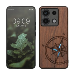 Husa Kwmobile pentru Xiaomi Redmi Note 13 Pro 5G, Maro, Lemn/Silicon, KWM000020MN003C - Img 1