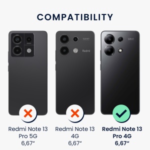 Husa Kwmobile pentru Xiaomi Redmi Note 13 Pro, Negru/Alb, Silicon, KWM000020NT002C - Img 5