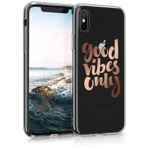 Husa pentru Apple iPhone X / iPhone XS, Silicon, Rose Gold, 42505.18 - Img 1