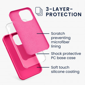 Husa pentru iPhone 13 Pro, Silicon, Roz, 55880.77 - Img 3