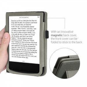 Husa pentru PocketBook Touch Lux 5 / Touch Lux 4 / Touch HD 3, Piele ecologica, Gri, kwmobile, 54817.04 - Img 7