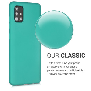 Husa pentru Samsung Galaxy A51, Silicon, Verde, 51201.128 - Img 4