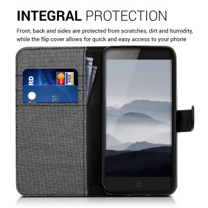 Husa pentru ZTE Blade V7, Textil, Gri, 38682.22 - Img 5